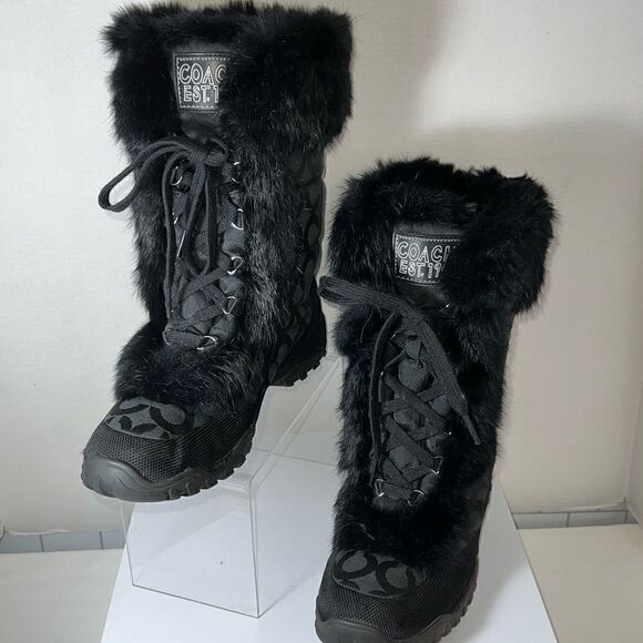 Coach Jennie Rabbit Fur Boots - Picture 4 of 7